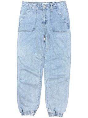 Vervet Blue Denim Jogger Jeans 27 High Rise Y2K Light Wash Utility Moto Stretch